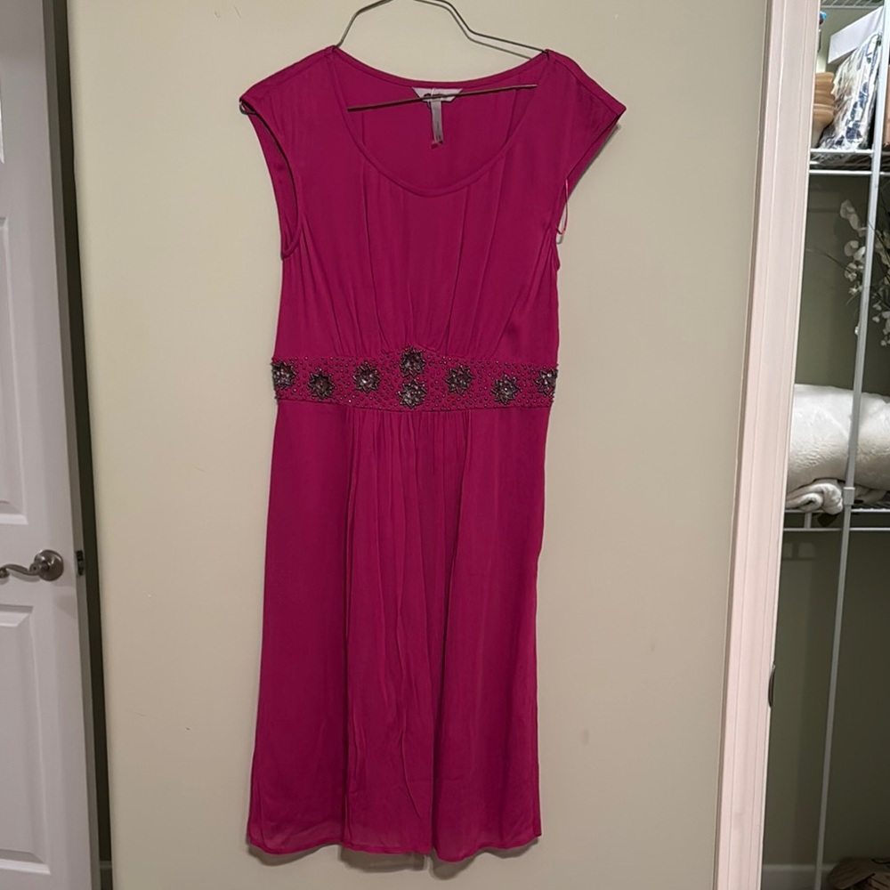 Pepperberry Curvy 8 Elegant Pink Dress with Embellished Waist